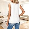 White Tank Tops Women UK Solid Plain Sleeveless Casual Round Neck Tank Top Summer Basic Vest Shirt Gym Lightweight Blouse Comfortable Ladies Vest for Sport Yoga Gym Going Out Size XXL #4