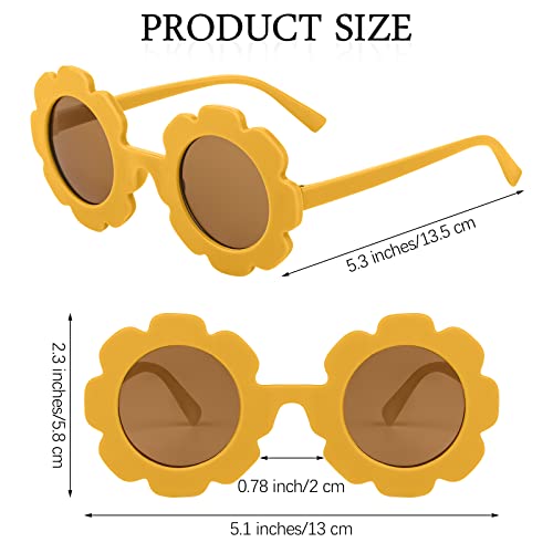 Elcoho 16 Packs Kids Flower Shaped Sunglasses Cute Round Sunglasses Boys Girls Party Favor Eyewear Outdoor Beach Sunglasses #TOP1