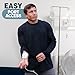 Post Shoulder Surgery Shirts for Women/Men Full Open Snap Design Recovery Clothing for Broken Arm Rotator Cuff | Unisex Fit - Long Sleeve (US, Alpha, Large, Regular, Regular, Black)
