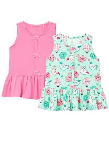 Image of Bamboo Viscose Shirts for Girls Casual Sleeveless 2-Pack Toddler Girls Tops