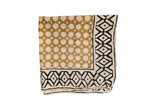 Yellow And black 100% Cotton Bandanas, Bohemian Style Cotton Neck Scarf, Boho Soft Cotton Neck Scarf Boho Soft Cotton Bandana4