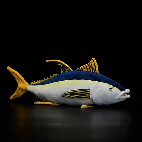 FIASHCN Lifelike Bluefin Tuna Stuffed Animals Toys Sea Life Tuna Fish Plush Toy Collectible Toys For Kids Birthday Gifts 40cm Yellowfin Tuna