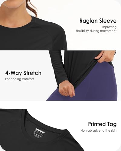 Boladeci 161-BLACK-2XL Womens Sun Shirt Upf 50+ Uv Protection Clothing Long Sleeve Rash Guard Shirt Quick Dry Breathable Cool Beach Fishing Swim Tops Black Xl thumb #2