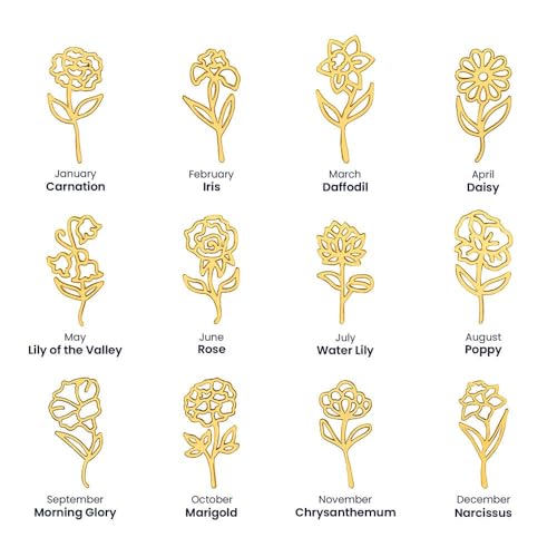 Personalized Niece Gift From Aunt, Birth Flower Name Necklace with Gift Box, Customized Floral Pendant Jewelry Keepsake for Women, Birthday Month Necklace for Christmas Graduation Gift4