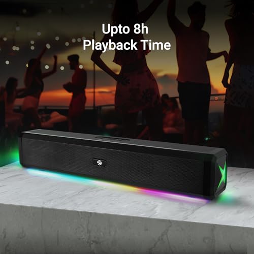 Image of ZEBRONICS VITA BAR 150 Wireless Bluetooth Soundbar, 20W RMS, 2.0 Channel, Dual (52mm Driver & Passive Radiator), Upto 8 Hours Playback, Built in Battery, BTv5.3 | USB | mSD | AUX | | TWS, RGB LED