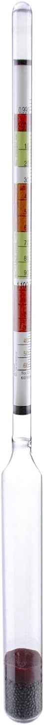 QWORK® Hydrometer, Triple Scale Set for Home Brewing, Wine & Beer Fermentation Monitoring, 1 Pack