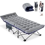 Obqer – Obqer Klappbares Campingbett mit Matratze und Seitentaschen,