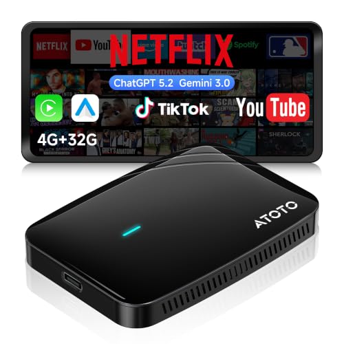 ATOTOSELECT Wireless CarPlay&Android Auto Adapter Magic AI Box 4GB+32GB