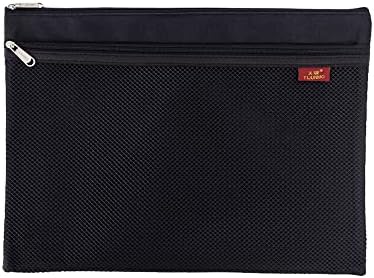 Cathedral Products Porte-documents A4 En Toile Avec Fermeture Éclair Et Poche Extérieure En Maille - Noir