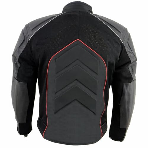 Image of NexGen SH2153 Men's Black CE Armored Motorcycle Textile and Leather Combo Jacket