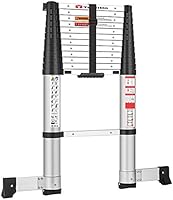 TOOLITIN 12.5 FT Pro Telescoping Ladder, One Button Retraction Aluminum Telescopic Extension Ladder,Slow Down Design...