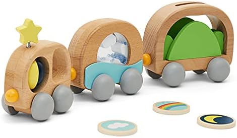 KiwiCo - Magnetic Car Set, Early Learning Toy, Wooden Montessori Inspired Train Toy for Toddlers, Ages 1+