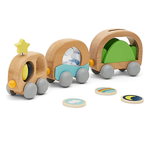 Kiwico - Magnetic Car Set, Early Learning Toy, Wooden Montessori Inspired Train Toy For Toddlers, Ages 1+ #TOP2
