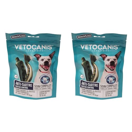 VETOCANIS Dolcetti antitartaro per cani Medio Cura Completa/Senza Zuccheri Aggiunti/Senza Cereali (Confezione da 2)