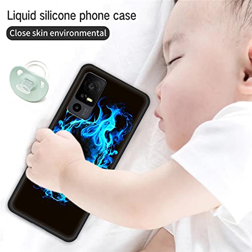 Image of for TCL 40XL Phone Case 6.75 inch, Soft TPU Ultra-Thin TCL 40XL Case for Women Girl, Flexible Anti Scratch Protective Shockproof Cover, Blue Skull
