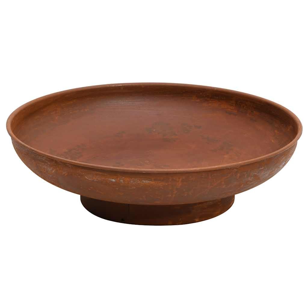 Brasero en acier 57 cm marron rustique pour le chauffage extérieur du jardin et de la terrasse