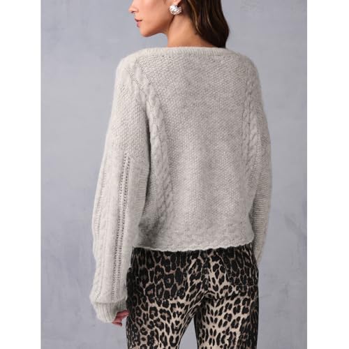 Women Y2K Solid Color Knit Cardigan Long Sleeve V Neck Bow Button Open Front Sweater Top Vintage Going Out Knitwear2