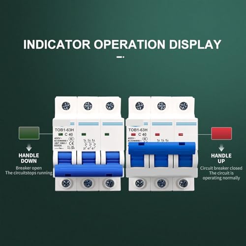 Mini disjoncteur 3P triphasé MCB TOB1-63 courbe C coffret électrique - 6