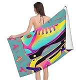 Toque delicado: las toallas coloridas con estampado de patines para accesorios de baño utilizan material especial de microfibra, ofreciendo una sensación suave y fina que aporta una experiencia cómoda. Tiene una fuerte resistencia al desgaste y al desgarro, manteniendo bien su textura y apariencia a pesar del uso frecuente