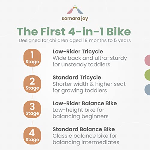 4-In-1 Adjustable Balance Bike - Eco Wooden Balance Bike For 18 Months To 5 Years Old - Converts From Tricycle To Push Bike To Kids Bike - Grows With Your Child - No Pedals Or Brakes (Raw Wood) #TOP1
