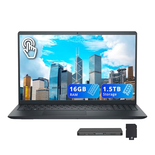 Dell 15.6�C���` FHD �^�b�`�X�N���[���m�[�g�p�\�R���AIntel Core i5-1334U�A16GB RAM�A1.5TB�X�g���[�W (512GB SSD+1TB�h�b�L���O�X�e�[�V�����Z�b�g)�AIntel UHD�O���t�B�b�N�X�A�e���L�[�AHD�J