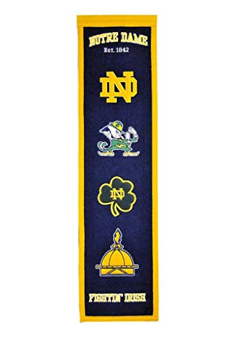 Winning Streak Sports NCAA Notre Dame Fighting Irish Heritage Banner - Vintage Notre Dame College Sports Wall DÃ©cor