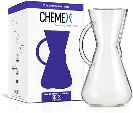 Passador de Café CHEMEX Glass Handle Transparente 3 Xícaras