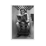 Generisch Films classiques Pu-lp Fiction Dr�le Salle de bain Vincent Vega Sur Toilettes Salle de bain pour chambre, Art mural esth�tique sur toile, D�coration de chambre � coucher Poster 30 x 45 cm