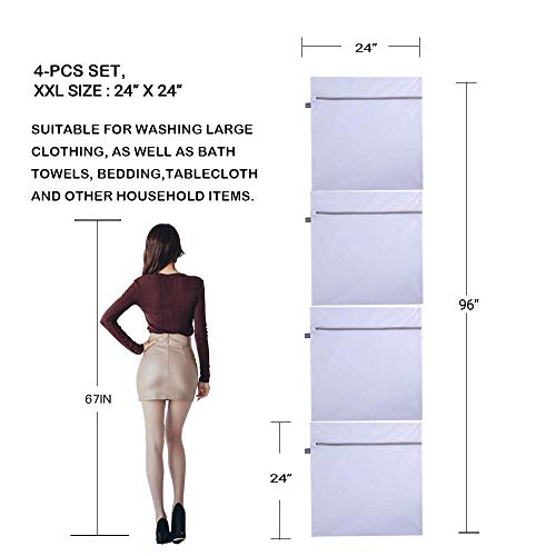 Kimmama Laundry Bag Mesh Wash Bags, Washing Machine Wash Bag, Net Washer Sack with Zipper, Dryer Pouch for Cleaning and Drying Cloths, Garment, Coats, Sweater, Delicates, Sheet, Pant, Soft Toys