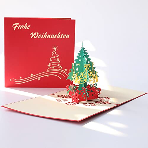 ICG Weihnachtskarte „Wonderful Sister And Family“ – 228 X 158 Mm, Mit Glitzer & Roségoldfolie | Hochwertige Grußkarte Mit Umschlag