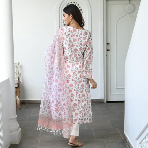 Image of ANNI Designer Women's Cotton Blend Regular Kurta with Pant & Dupatta