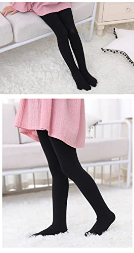 Smilore 3 Pack Girls Tights Microfiber Kids School Footed Soft Ballet Dance Pantyhose Black 11-13 Years