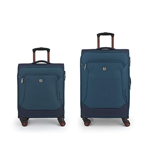 Gabol - Track | Juego de Maletas de Viaje con Trolley de Cabina y Trolley Mediano de Color Azul