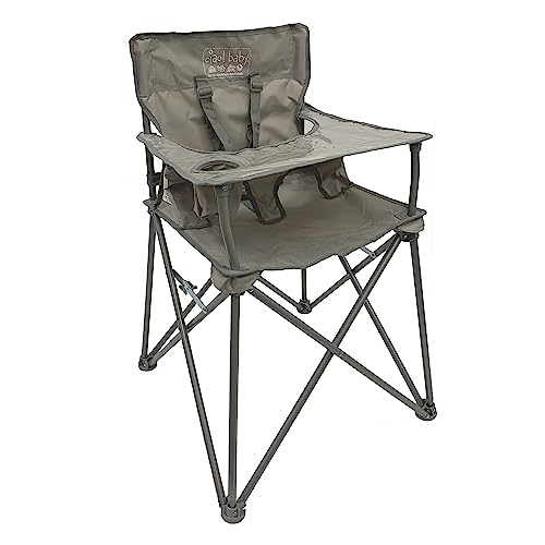 Image of ciao! Baby Portable High Chair for Babies and Toddlers, Compact Folding Travel High Chair with Carry Bag for Outdoor Camping, Picnics, Beach Days, and More (Dove Grey)