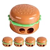 FIXOSHEE Temperamatite Portatile a Forma di Hamburger 5 Pezzi Temperamatite Manuale Compatto per Affilatore per Matite Colorate per Scuola e Ufficio