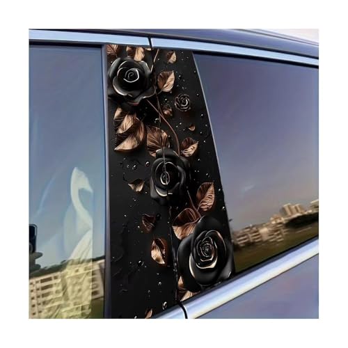 Autocollants pilier central de voiture or rose film protection auto