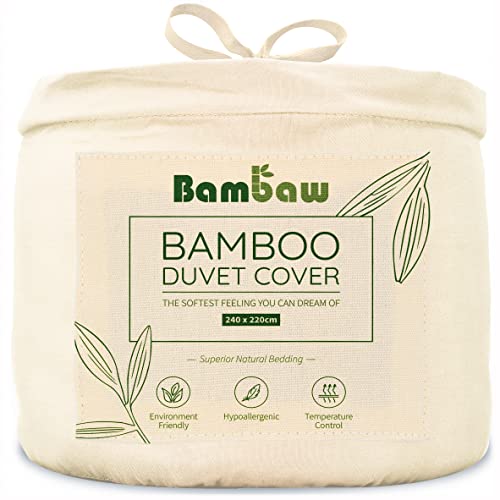 Bambaw Funda Nórdica de Bambú | Beige - 240x220 cm Duvet Cover | Suavidad | Sostenible | Funda...