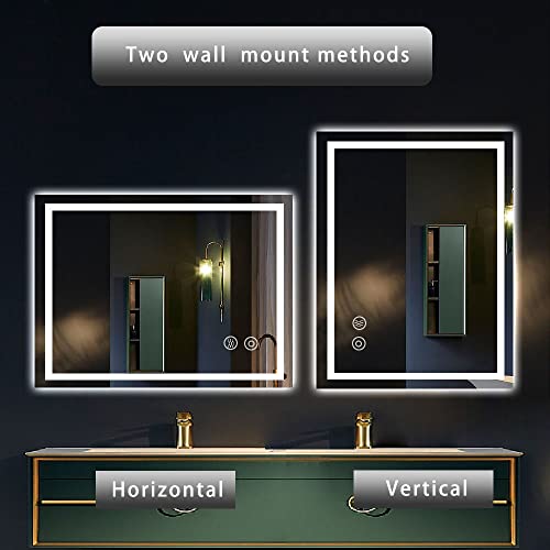 Panana 3 Colour Changing LED Light Illuminated Bathroom Mirror Wall Mounted with Demister Touch Sensor Switch (Rectangle 500mm x700mm) - Cosy Home Interiors Panana 3 Colour Changing LED Light Illuminated Bathroom Mirror Wall Mounted with Demister Touch Sensor Switch (Rectangle 500mm x700mm) - Image 2