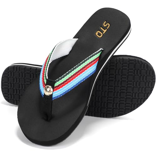 Image of STQ Womens Quick Dry Flip Flops丨Arch Support Thong Sandals