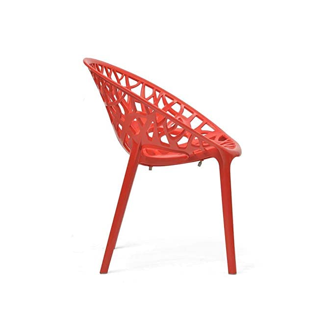 Image of SkyGlamour Neelkamal Crystal Plastic Chair | Chairs for Home, Living Room, Garden, Patio Durable Indoor & Outdoor |Plastic Chair Set of 2; Colour: Red