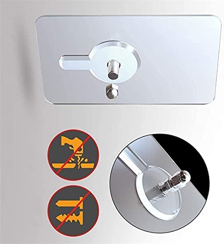 Image of Nail Free Wall Hook Screw Adhesive Non-Trace No Drilling for Bathroom Shower Kitchen Installation Hanging, Waterproof Transparent Screws Hook -Transparent (10)
