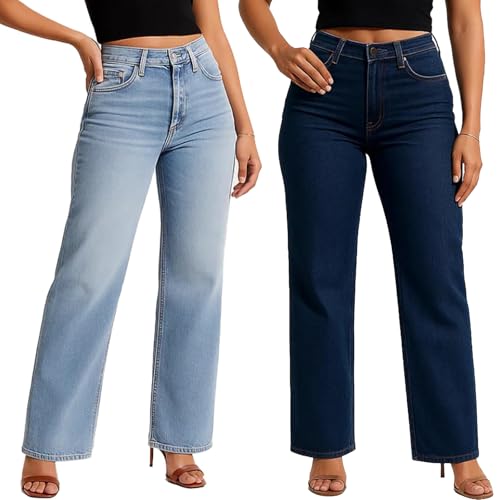 Valvari Jeans, Valvari Mid-Low Rise Stretch Jeans, BBL Jean, Tummy Control Baggy Straight Leg