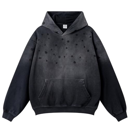 Streetwear Oversized Hoodies Men Hip Hop Gradient Spot Print Hoodie Male Spring Autumn Vintage Hoodies Loose