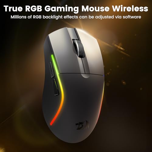 Image of Redragon M816-STD Wireless Gaming Mouse, 24K DPI 1K Hz Tri-Mode 61G Ultra-Light Mouse Gaming, RGB, 6 Full Programmable Buttons Mice, Software Support, 200Hrs Long Battery Life for PC, Mac