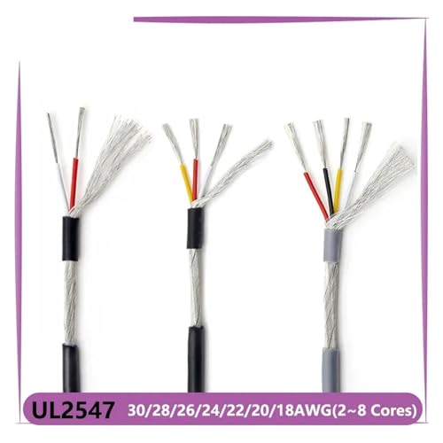 Câble commande en cuivre UL2547 blindé 3 conducteurs flexible noir 5m - 3