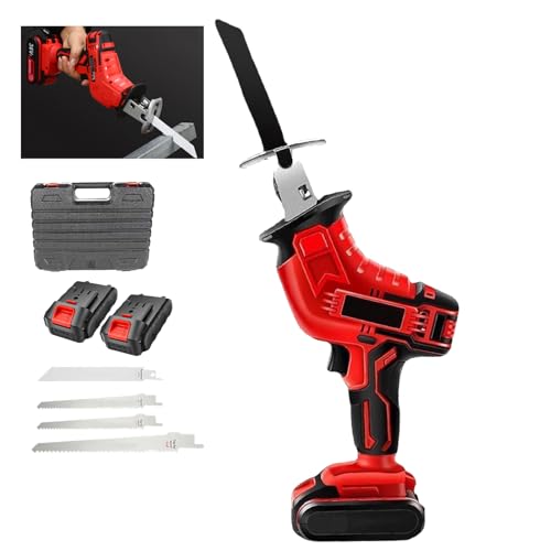 CHONGHAN Serra Elétrica Para Corte De Osso Com 4 Lâminas De Serra,21V Serra EléTrica PortáTil, Ilumi