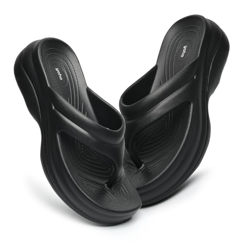 Image of YOHO Women Platform Slippers SLR 103 | Comfortable Triple Dense Foam Soft Flip-Flops with Heel Support | Anti-Skid Lightweight Footwear for Indoor & Outdoor Use