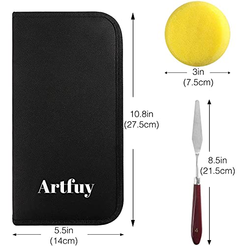 Artfuy Paint Brush Set -15 Different Shapes Professional Paint Brushes With Palette Knife And Sponge, Suitable For Acrylic, Oil, Watercolor And Gouache Painting #TOP2