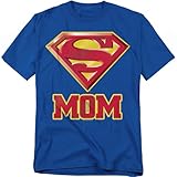 Popfunk Superman Super Mom DC Comics T Shirt & Exclusive Stickers (Medium)