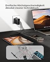 INIU USB C Ladegerät, 100W 3-Port Laptop Schnellladegerät mit 1.5m Kabel – Ansicht 2
